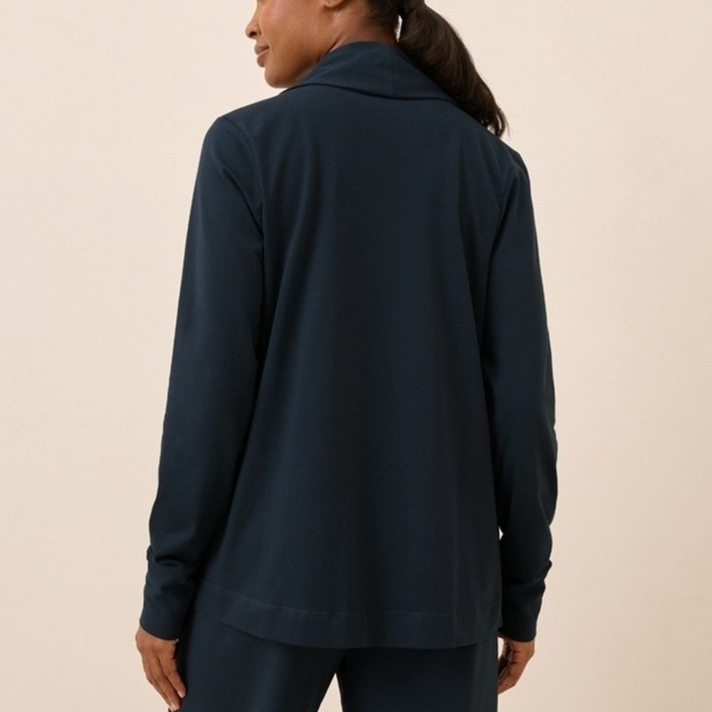 Pact Navy Organic Luxe Essential Swing Cardigan Open Size Medium - Picture 4 of 15